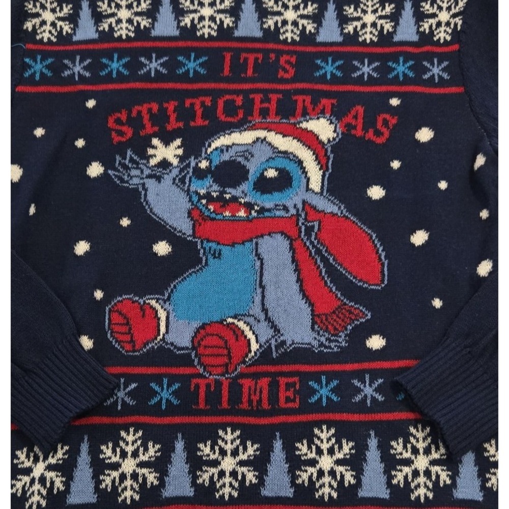NWOT Disney Stitch Christmas Sweater "It's Stitchmas Time"‎  Youth 14-16 - Picture 3 of 8